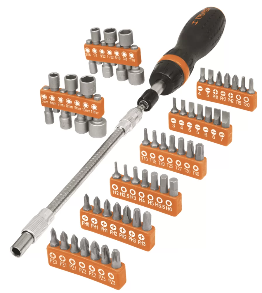 Отвертка с трещоткой и битами Truper JDM-58 (18220) – фото №1 Отвертка с трещоткой и битами Truper JDM-58 (18220) – №1