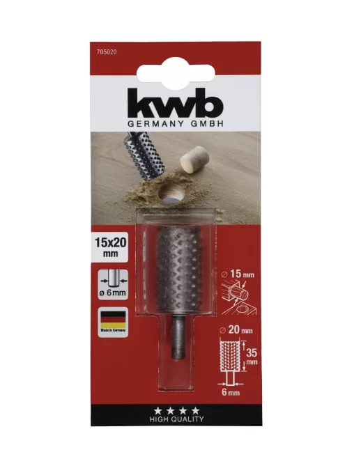 Бор-фреза по дереву KWB 15х20 мм с хвостовиком 6 мм №1