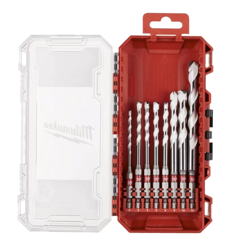 Набор сверл по мультиматериалам Milwaukee HEX 4/5/5/6/6 x100 мм; 8/10/12 x150 мм (8 шт) – №1