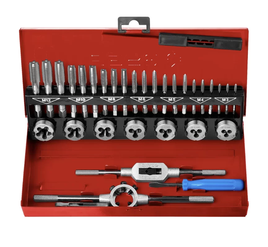 Набор метчиков и плашек Зубр (32 шт) – фото №1 Набор метчиков и плашек Зубр (32 шт) – №1