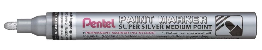 Маркер перманентный Pentel Paint 4,5 мм, серебристый – фото №1 Маркер перманентный Pentel Paint 4,5 мм, серебристый – №1