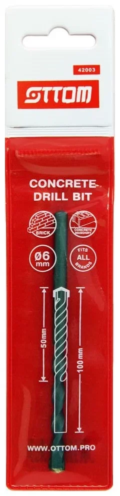 Сверло по бетону Ottom 6x100/50 мм – фото №1 Сверло по бетону Ottom 6x100/50 мм – №1