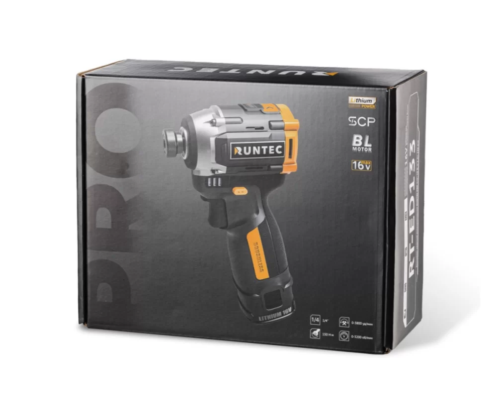 Аккумуляторный ударный винтоверт Runtec PRO RT-ED133 1/4" (2х2,0 Ач) №5