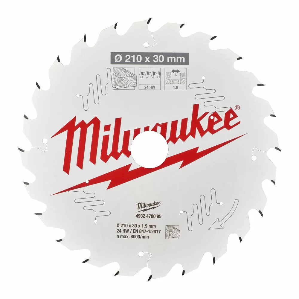Диск пильный Milwaukee 210х1,9х30 мм 24T – фото №1 Диск пильный Milwaukee 210х1,9х30 мм 24T – №1