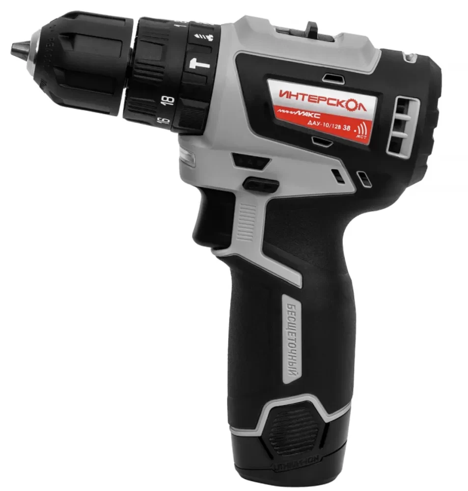 Аккумуляторная ударная дрель-шуруповерт Интерскол МиниМАКС ДАУ-10/12В 38 (2х2,5 Ач) в кейсе №1