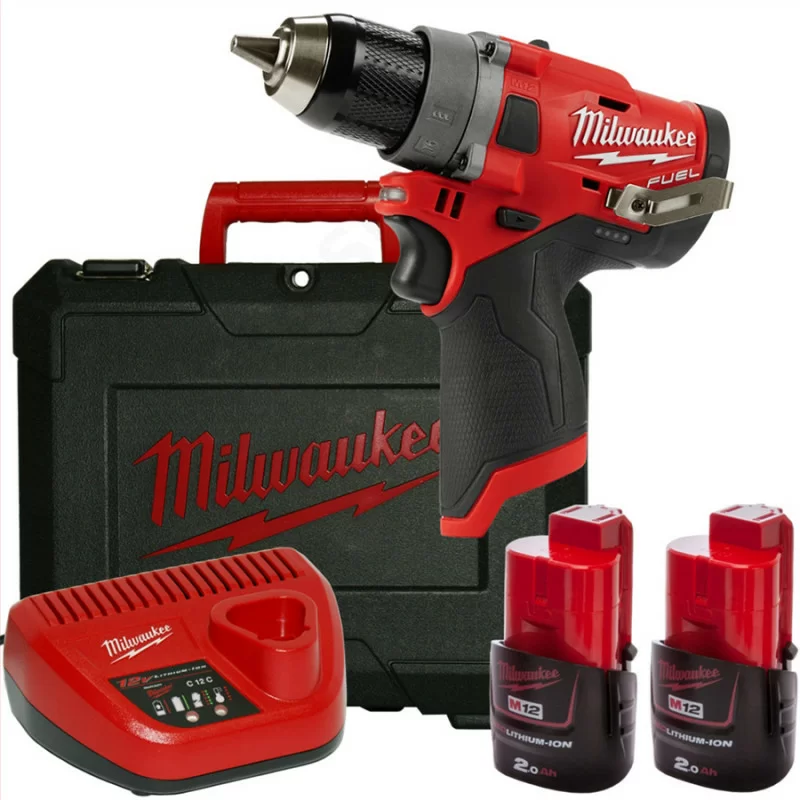 Аккумуляторная дрель-шуруповерт Milwaukee M12 FDD-202X FUEL (2х2,0 Aч) – №1