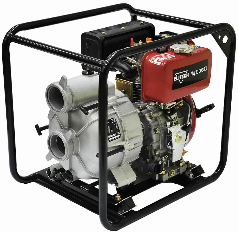 Мотопомпа дизельная Elitech МД 1100Д 80Г – №1