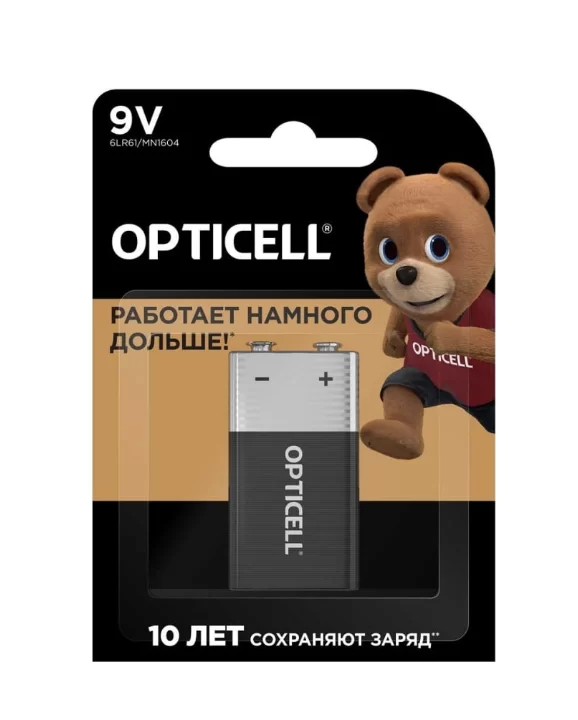 Батарейки Opticell Basic 6LR61 9V (1 шт) – фото №1 Батарейки Opticell Basic 6LR61 9V (1 шт) – №1