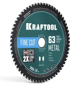 Похожие товары Диск пильный Kraftool 255х30 мм 63Т по металлу и стали (36954-255-30-63)