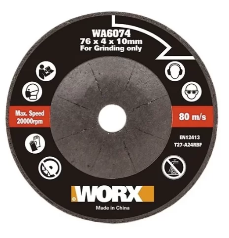 Диск шлифовальный по металлу Worx 76х4х10 мм – №1