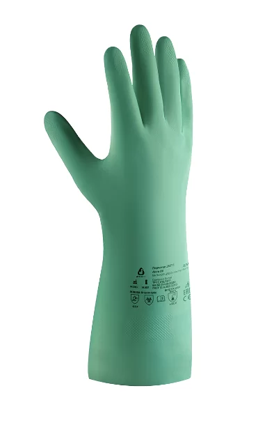 Перчатки химостойкие Jeta Safety Atom Oil с хлопковым напылением, размер L – №1