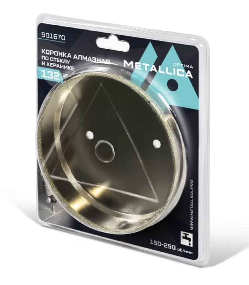 Коронка алмазная Metallica Optima 132x55 мм #80 по стеклу, плитке – фото №1 Коронка алмазная Metallica Optima 132x55 мм #80 по стеклу, плитке – №1