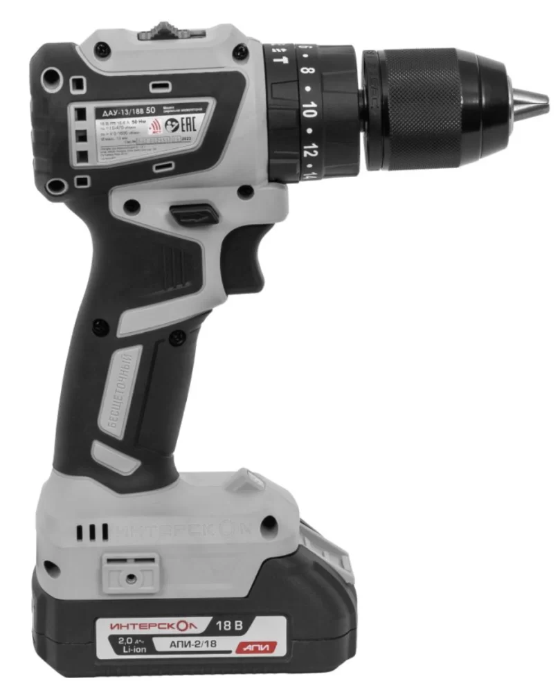 Аккумуляторная ударная дрель-шуруповерт Интерскол ДАУ-13/18В 50 АПИ (2х2,0 Ач) №2