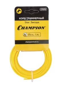 Может пригодиться Леска для триммера Champion Star 2,4 мм/15 м звезда