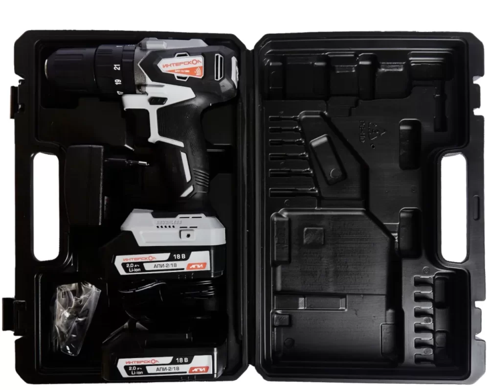 Аккумуляторная ударная дрель-шуруповерт Интерскол ДАУ-13/18ВК АПИ (2х2,0 Ач) №1