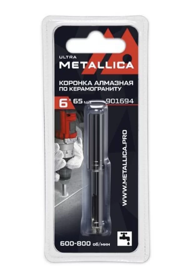 Коронка алмазная Metallica Ultra 6х65 мм #60 по керамограниту, плитке – фото №1 Коронка алмазная Metallica Ultra 6х65 мм #60 по керамограниту, плитке – №1