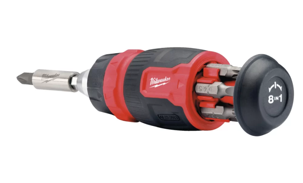 Отвертка универсальная Milwaukee 8-в-1 компактная с трещоткой – фото №2 Отвертка универсальная Milwaukee 8-в-1 компактная с трещоткой – №2
