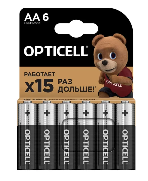 Батарейки Opticell Basic AA LR6 алкалиновые (6 шт) – фото №1 Батарейки Opticell Basic AA LR6 алкалиновые (6 шт) – №1