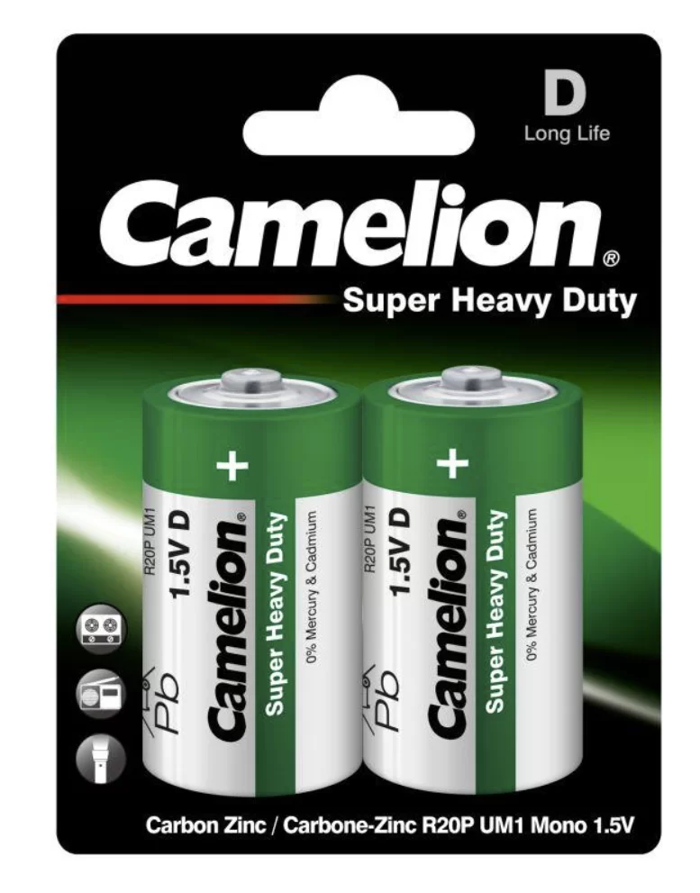 Батарейка Camelion D/R20 BL-2 1671 (2 шт) – №1