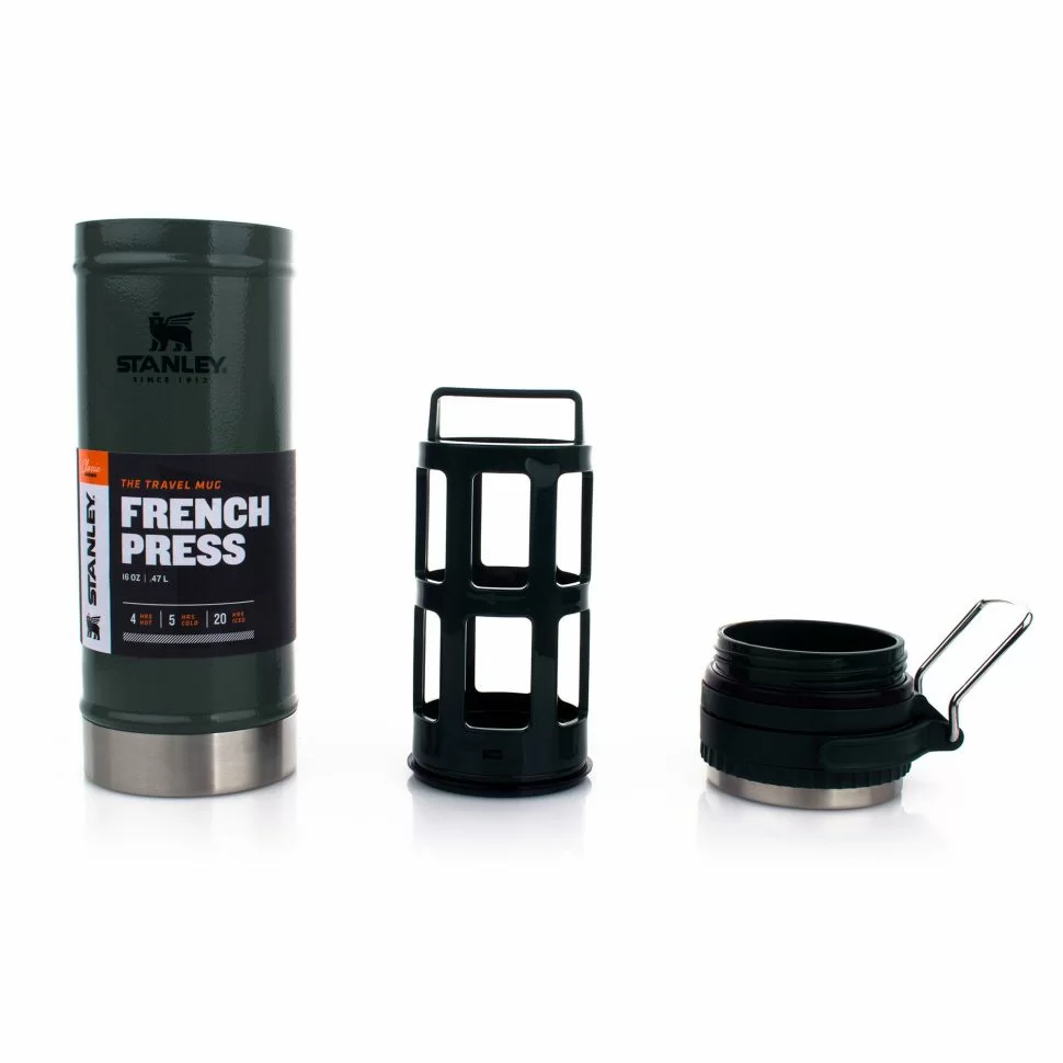 Термокружка с кофе-прессом Stanley Classic 0,47 л темно-зелёная №1