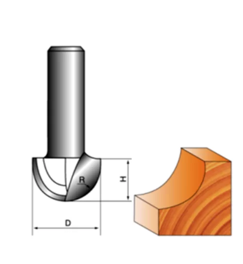 Фреза пазовая галтельная Strong 8х6х6,35 мм с радиусным торцом – №1