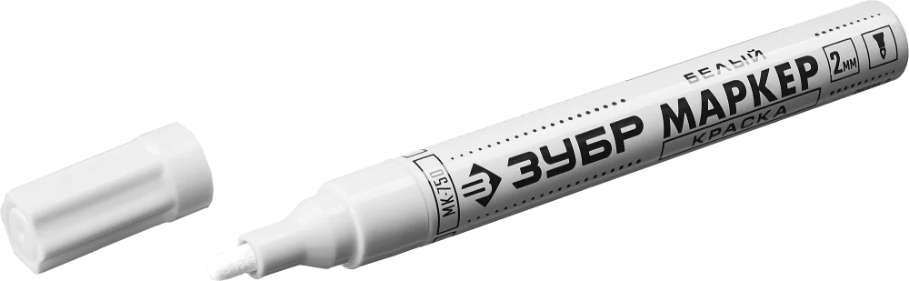 Маркер-краска Зубр МК-400 2-4 мм, белый – №1