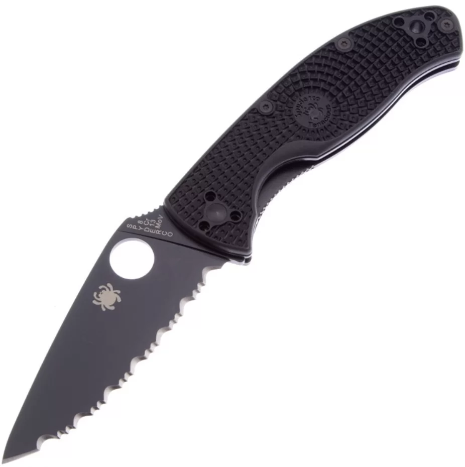 Нож Spyderco Tenacious LTW Black Serrated (122SBBK) – фото №1 Нож Spyderco Tenacious LTW Black Serrated (122SBBK) – №1