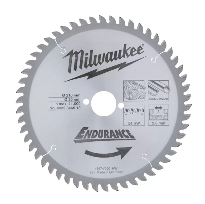 Диск пильный Milwaukee 210х30 мм 54T по дереву – №1