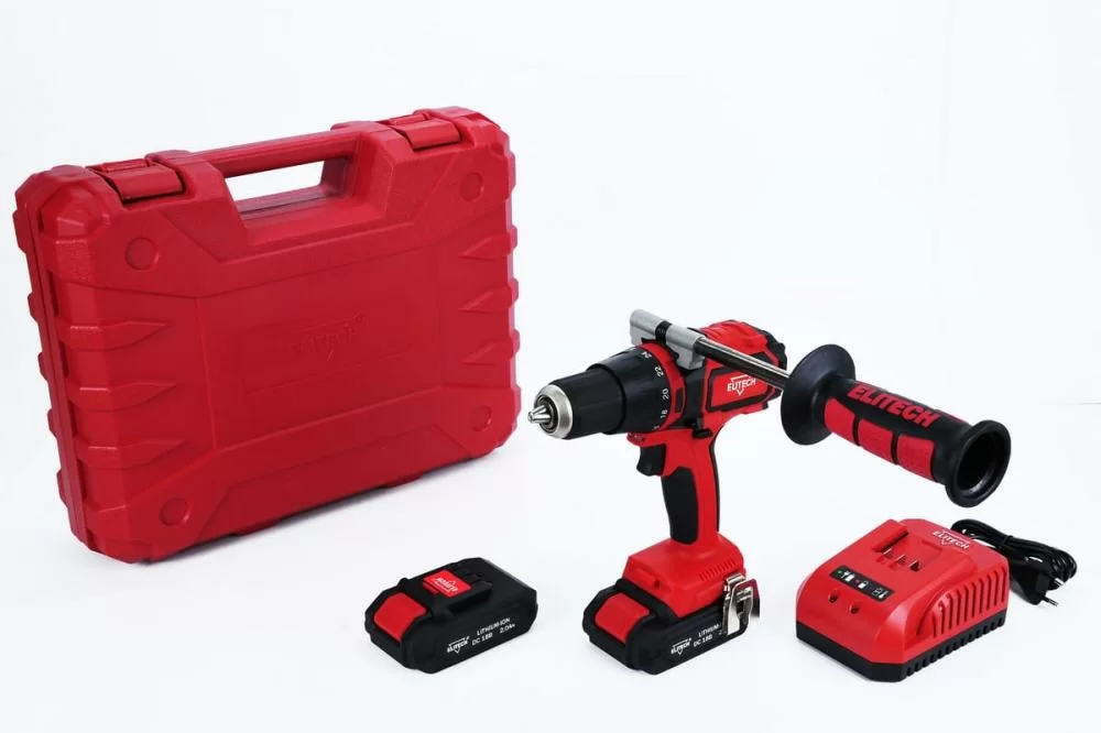 Аккумуляторная ударная дрель-шуруповерт Elitech ДА 18УБЛ2 (2х2,0 Ач) №1