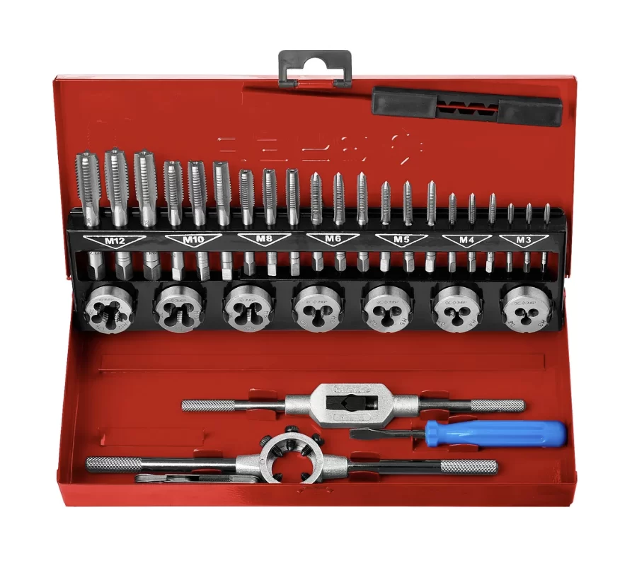 Набор метчиков и плашек Зубр Мастер (32 шт) – фото №1 Набор метчиков и плашек Зубр Мастер (32 шт) – №1