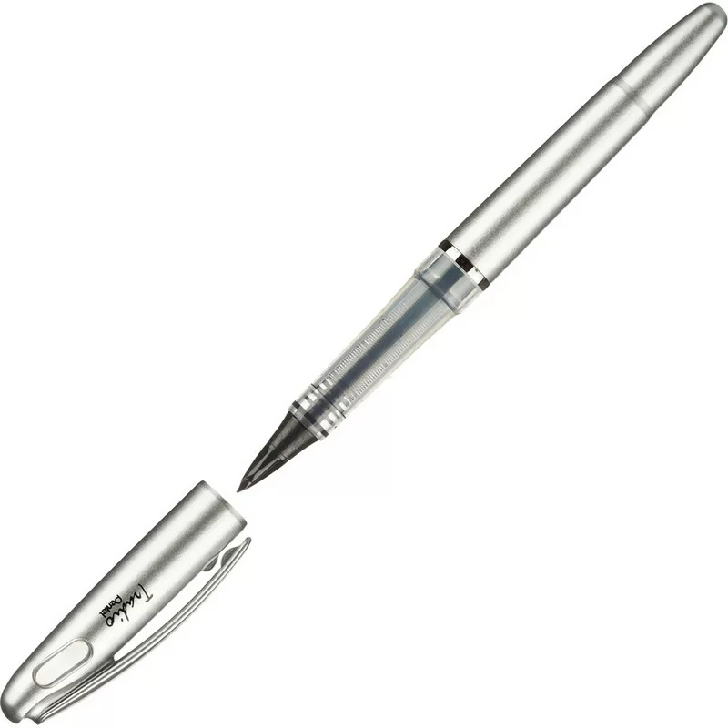Ручка капиллярная с пластиковым пером Pentel Tradio Stylo, черная №1