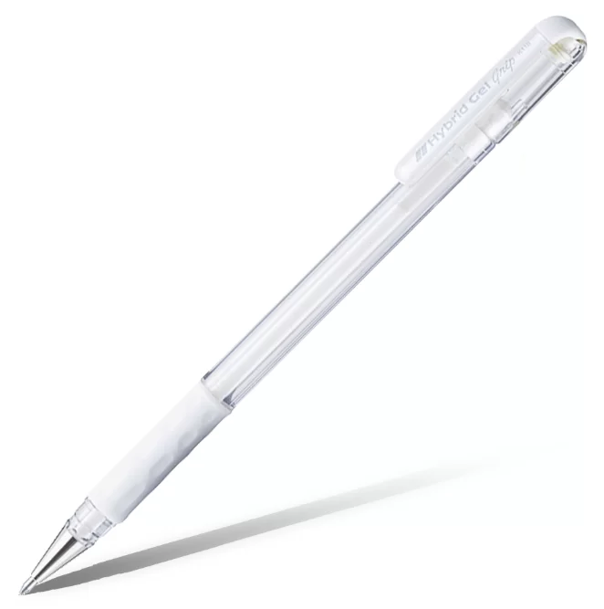 Ручка гелевая Pentel Hybrid Gel Grip 0,8 мм, белая – фото №1 Ручка гелевая Pentel Hybrid Gel Grip 0,8 мм, белая – №1