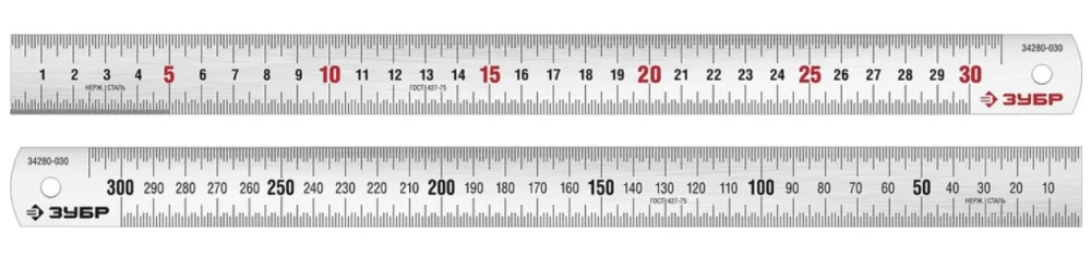 Линейка Зубр ПРО-30 (30 см) усиленная (34280-030) – №1