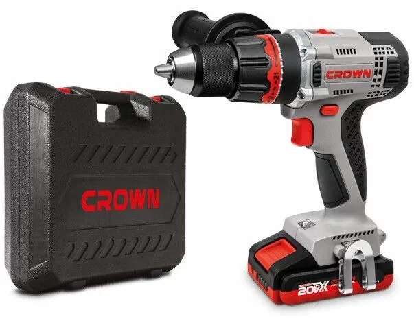Аккумуляторная дрель-шуруповерт Crown CT21076HMX-2 BMC (2х2,0 Ач) – фото №1 Аккумуляторная дрель-шуруповерт Crown CT21076HMX-2 BMC (2х2,0 Ач) – №1