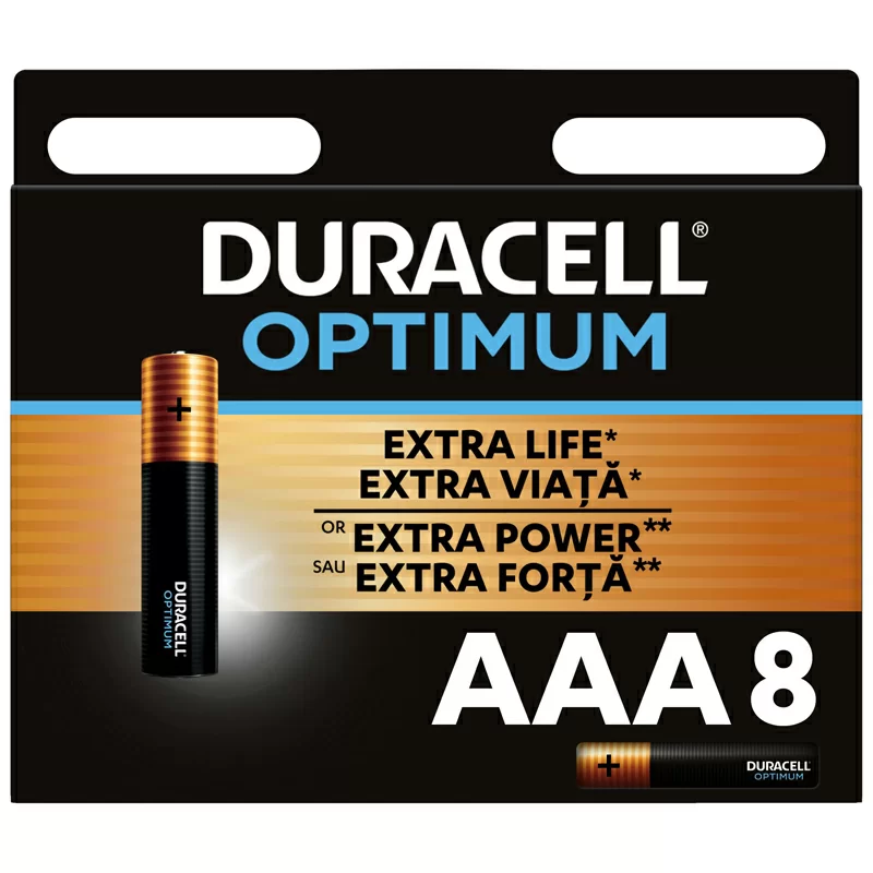 Батарейки Duracell Optimum AAA LR03 алкалиновые (8 шт) – фото №1 Батарейки Duracell Optimum AAA LR03 алкалиновые (8 шт) – №1
