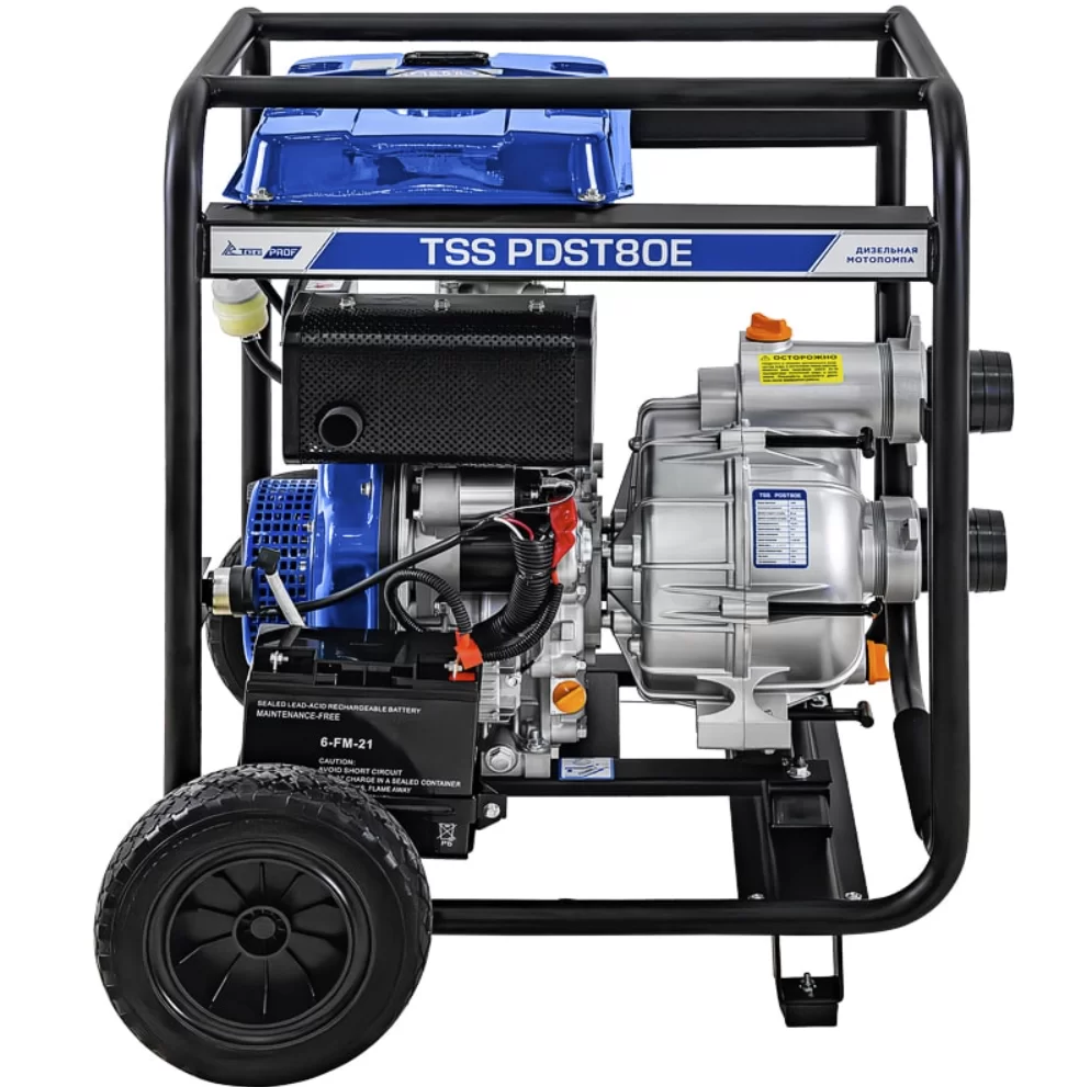 Мотопомпа дизельная TSS PDST80E с электростартом и аккумулятором №2