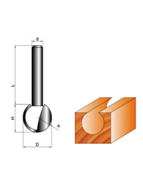 Фреза пазовая галтельная Strong 8х24х22 мм R12 – №1