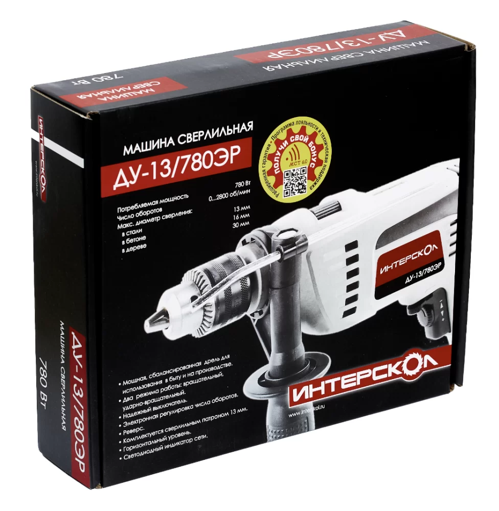 Дрель ударная Интерскол ДУ-13/780ЭР №3