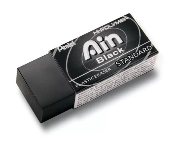 Ластик Pentel Hi-Polymer Ain Black Eraser 43,4x11,8 мм – фото №1 Ластик Pentel Hi-Polymer Ain Black Eraser 43,4x11,8 мм – №1