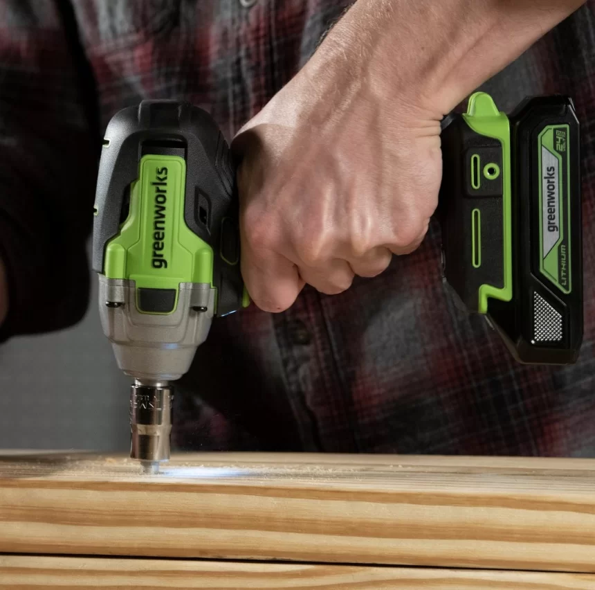 Аккумуляторный ударный гайковерт Greenworks GD24IW400 (1х5,0 Ач) №6