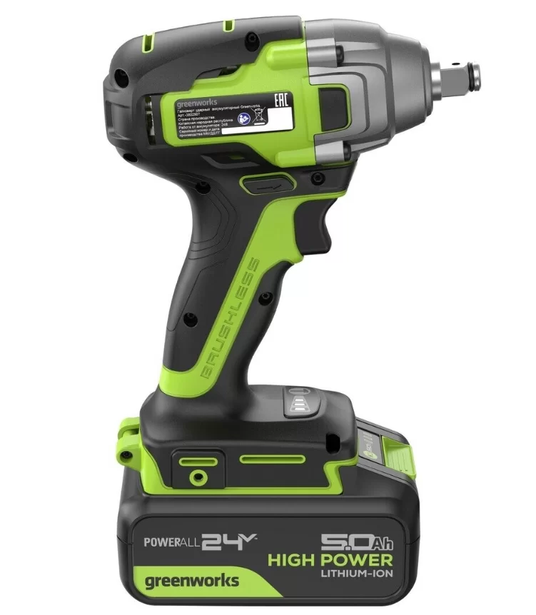 Аккумуляторный ударный гайковерт Greenworks GD24IW400 (1х5,0 Ач) №2