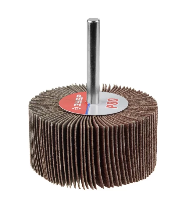 Диск шлифовальный лепестковый Зубр 60х30х6 мм P80 на шпильке – №1