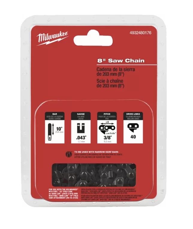 Цепь Milwaukee 8" / 3/8"/ 1,1 мм, 40 зв. №1