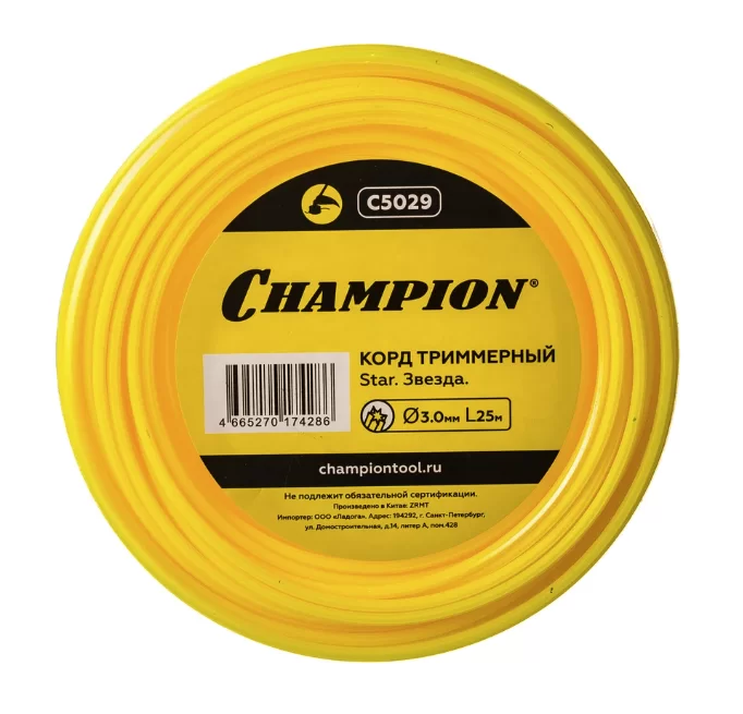 Леска для триммера Champion Star 3,0 мм/25 м звезда – №1