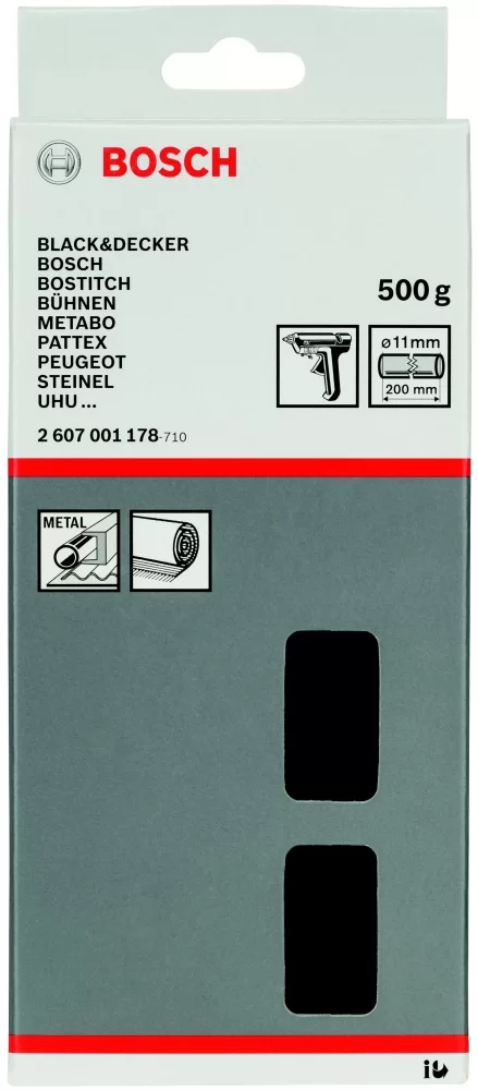 Клей для термопистолета Bosch 11х200 мм черный (2607001178) – №1