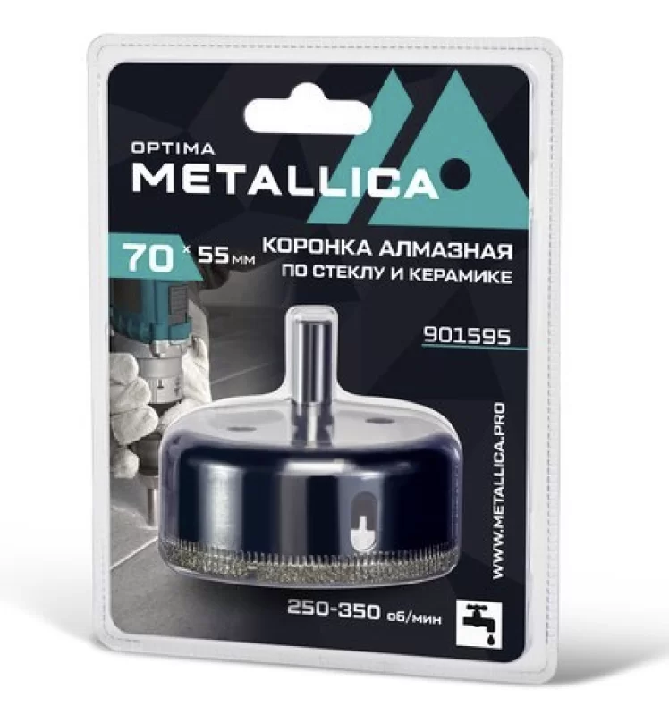 Коронка алмазная Metallica Optima 70x55 мм #80 по стеклу, плитке – фото №1 Коронка алмазная Metallica Optima 70x55 мм #80 по стеклу, плитке – №1