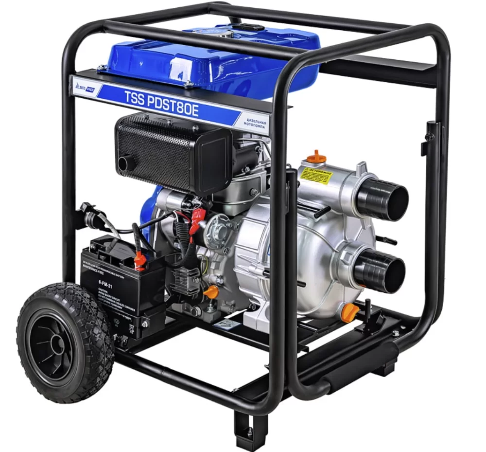 Мотопомпа дизельная TSS PDST80E с электростартом и аккумулятором – №1