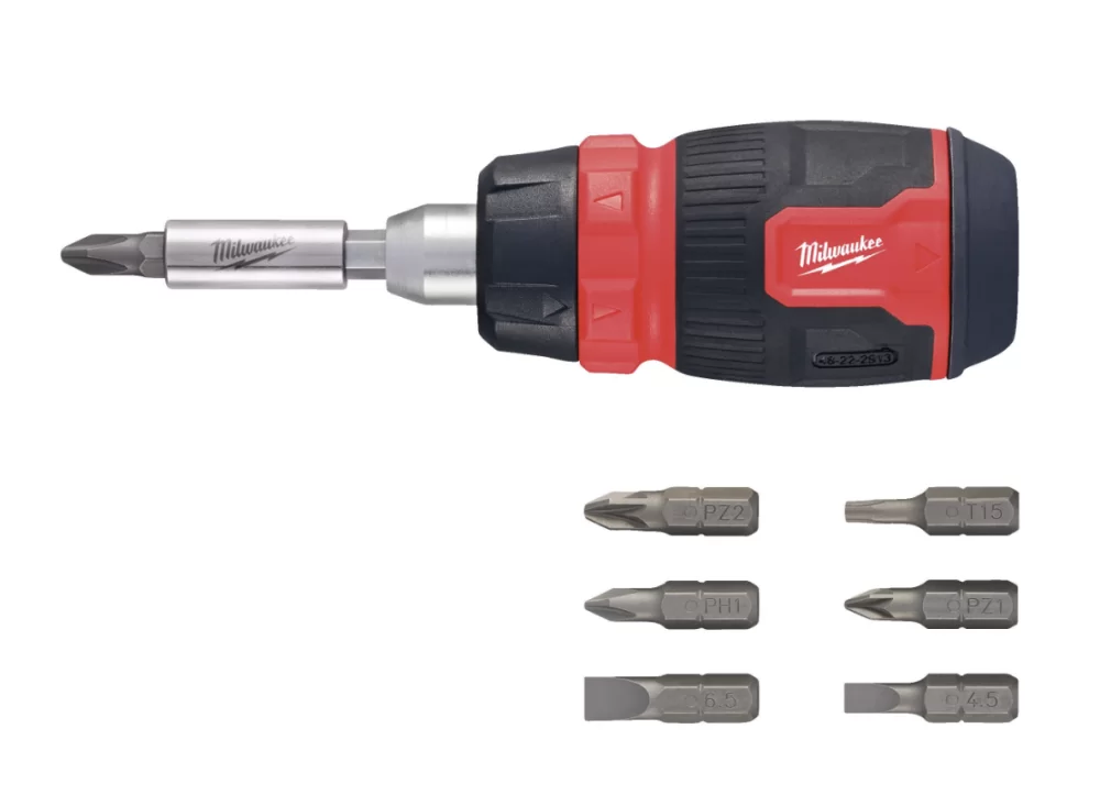 Отвертка универсальная Milwaukee 8-в-1 компактная с трещоткой – фото №3 Отвертка универсальная Milwaukee 8-в-1 компактная с трещоткой – №3
