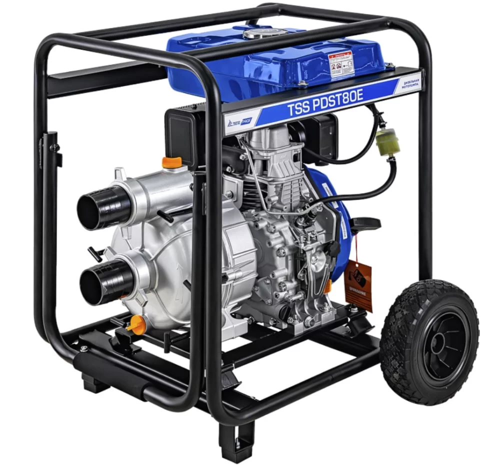 Мотопомпа дизельная TSS PDST80E с электростартом и аккумулятором №5