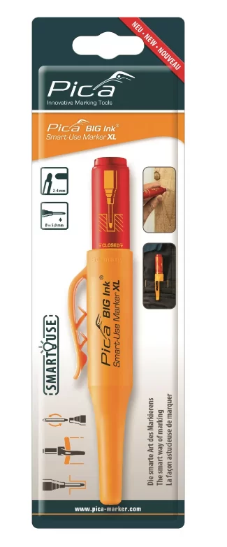 Маркер строительный для глубоких отверстий Pica BIG Ink, красный №1